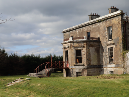 View from south-west corner of house, pre-1840, to woodland in the west, from south-east