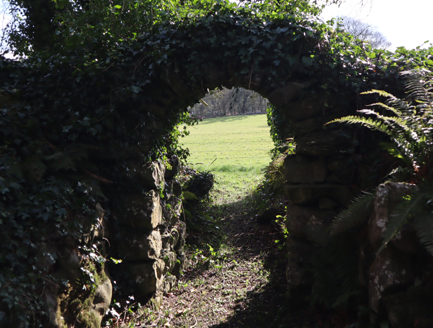 12:Detail of follies with archway to farmland to east