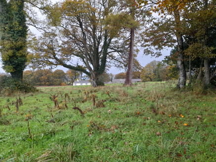 5:View to outbuildings, pre-1841, and new house, post-1920, from east