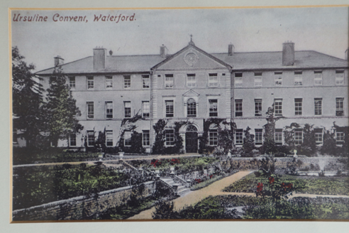 1: Historic image c.1920, showing school with sunken Dutch garden