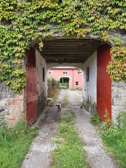 Carriage archways to farmyard, c.1840.
